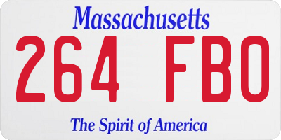 MA license plate 264FB0
