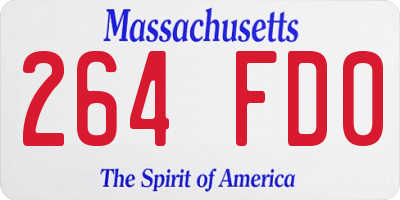MA license plate 264FD0