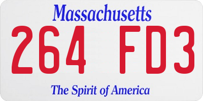 MA license plate 264FD3