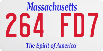 MA license plate 264FD7