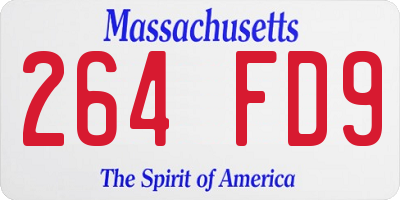 MA license plate 264FD9