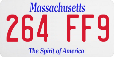 MA license plate 264FF9
