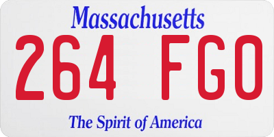 MA license plate 264FG0