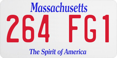 MA license plate 264FG1