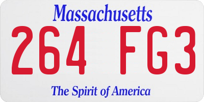 MA license plate 264FG3