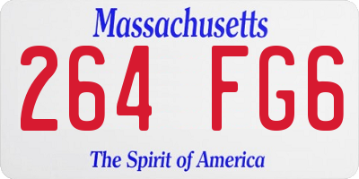 MA license plate 264FG6