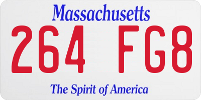MA license plate 264FG8
