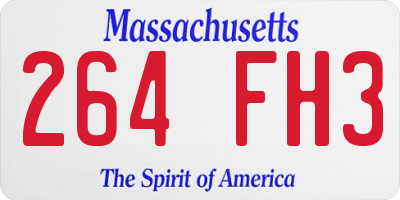 MA license plate 264FH3