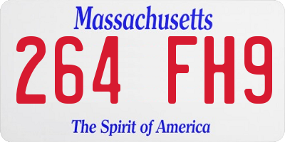 MA license plate 264FH9