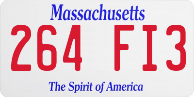 MA license plate 264FI3