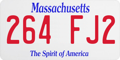 MA license plate 264FJ2