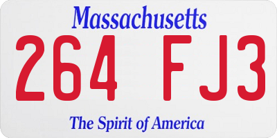 MA license plate 264FJ3