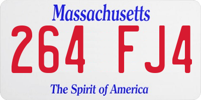 MA license plate 264FJ4