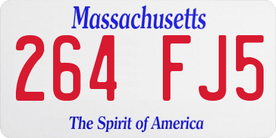 MA license plate 264FJ5