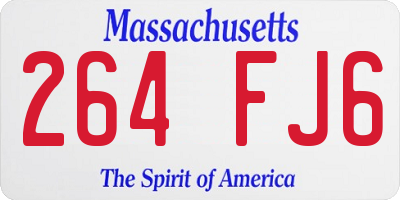 MA license plate 264FJ6