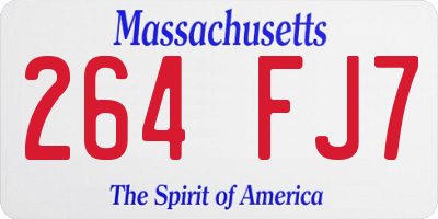 MA license plate 264FJ7