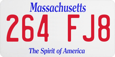 MA license plate 264FJ8