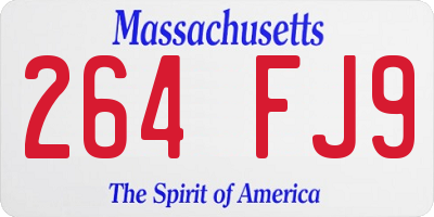 MA license plate 264FJ9