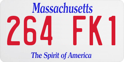 MA license plate 264FK1