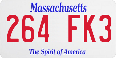 MA license plate 264FK3