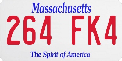 MA license plate 264FK4