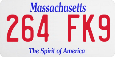 MA license plate 264FK9