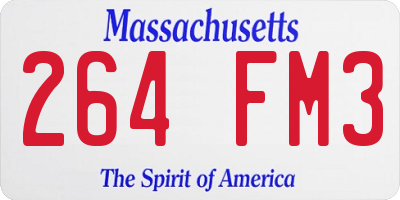 MA license plate 264FM3
