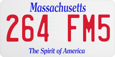 MA license plate 264FM5
