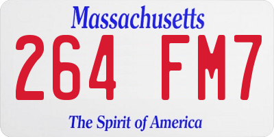 MA license plate 264FM7