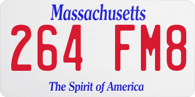 MA license plate 264FM8