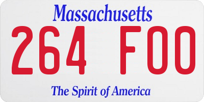 MA license plate 264FO0