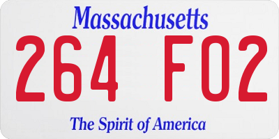 MA license plate 264FO2
