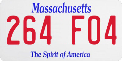 MA license plate 264FO4