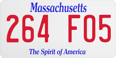 MA license plate 264FO5