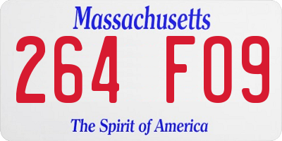 MA license plate 264FO9