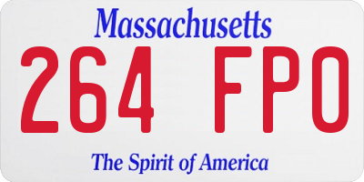 MA license plate 264FP0