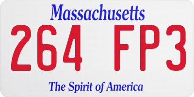 MA license plate 264FP3