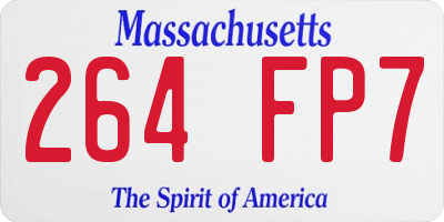 MA license plate 264FP7