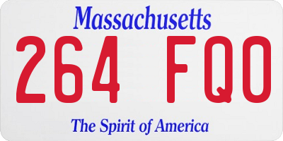 MA license plate 264FQ0