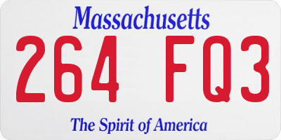 MA license plate 264FQ3