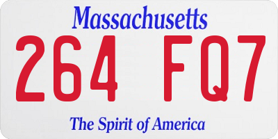 MA license plate 264FQ7
