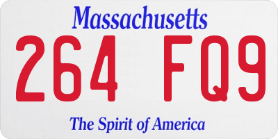 MA license plate 264FQ9