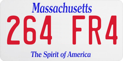 MA license plate 264FR4