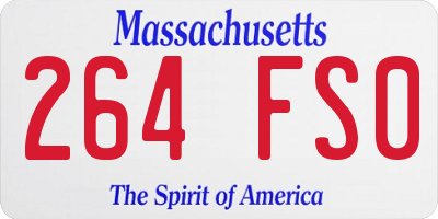 MA license plate 264FS0