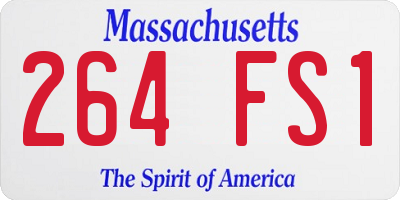 MA license plate 264FS1