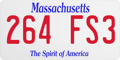 MA license plate 264FS3