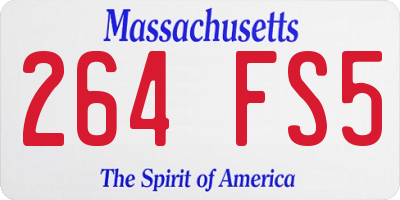 MA license plate 264FS5