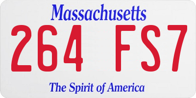 MA license plate 264FS7