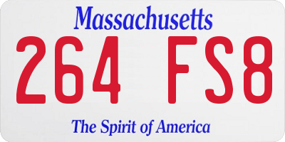MA license plate 264FS8