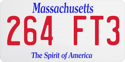 MA license plate 264FT3
